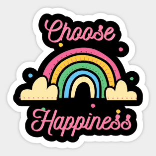 Choose Happiness Rainbow Blck Sticker